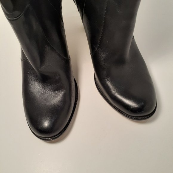 COLE HAAN Nearly New Black Leather Heeled Boots SZ 8 EUC - Picture 6 of 7